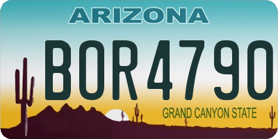 AZ license plate BOR4790