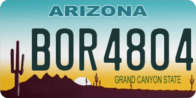 AZ license plate BOR4804