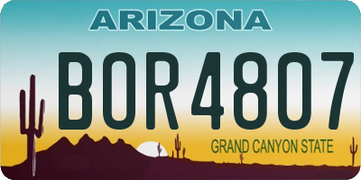 AZ license plate BOR4807