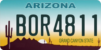 AZ license plate BOR4811