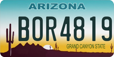AZ license plate BOR4819