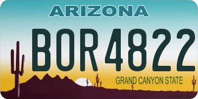 AZ license plate BOR4822