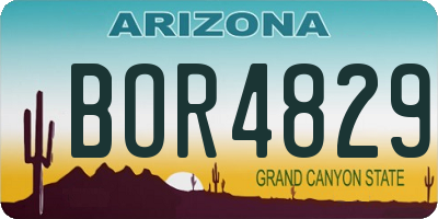 AZ license plate BOR4829