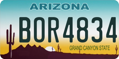 AZ license plate BOR4834