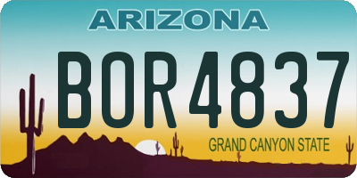AZ license plate BOR4837
