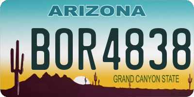 AZ license plate BOR4838
