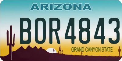 AZ license plate BOR4843