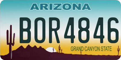 AZ license plate BOR4846