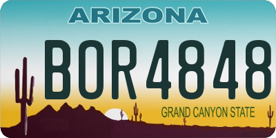 AZ license plate BOR4848