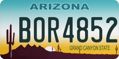 AZ license plate BOR4852