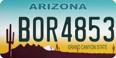 AZ license plate BOR4853