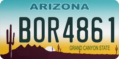 AZ license plate BOR4861