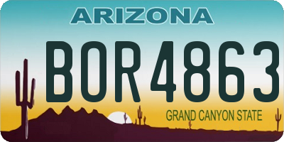 AZ license plate BOR4863
