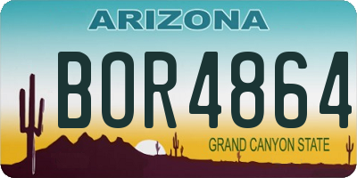 AZ license plate BOR4864