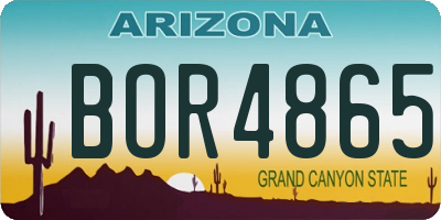AZ license plate BOR4865