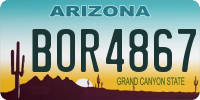 AZ license plate BOR4867