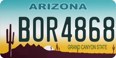 AZ license plate BOR4868
