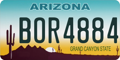 AZ license plate BOR4884