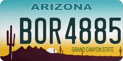AZ license plate BOR4885