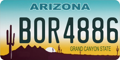 AZ license plate BOR4886