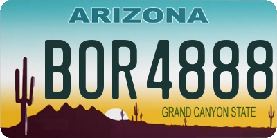 AZ license plate BOR4888