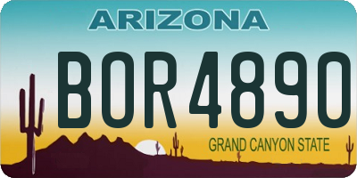 AZ license plate BOR4890