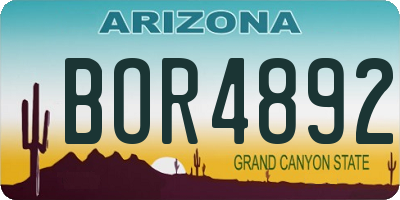 AZ license plate BOR4892