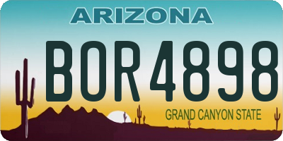 AZ license plate BOR4898
