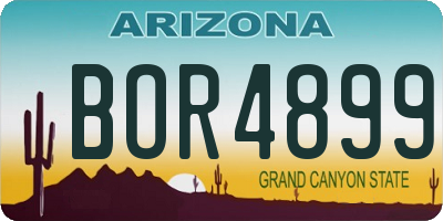 AZ license plate BOR4899