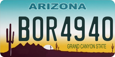 AZ license plate BOR4940
