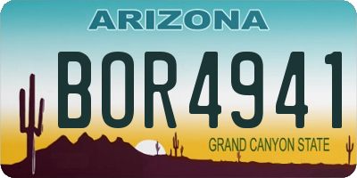 AZ license plate BOR4941