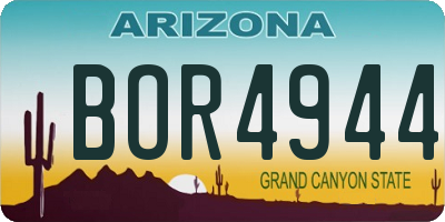 AZ license plate BOR4944
