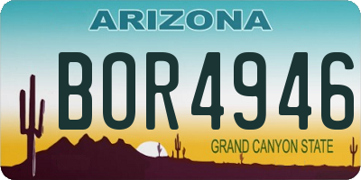 AZ license plate BOR4946