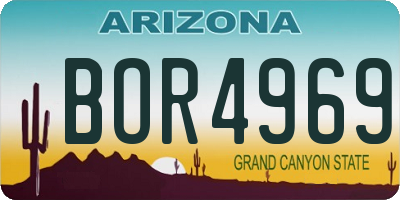 AZ license plate BOR4969