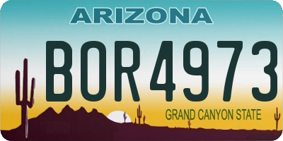 AZ license plate BOR4973