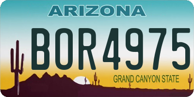 AZ license plate BOR4975