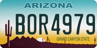 AZ license plate BOR4979
