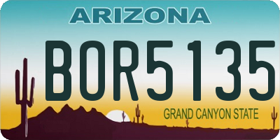 AZ license plate BOR5135