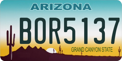 AZ license plate BOR5137
