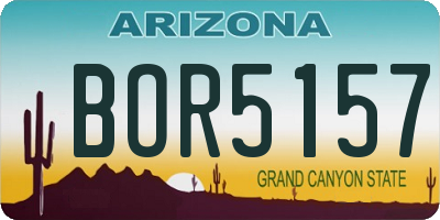 AZ license plate BOR5157