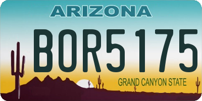 AZ license plate BOR5175