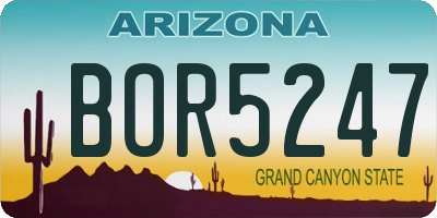 AZ license plate BOR5247