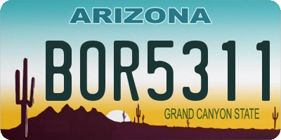 AZ license plate BOR5311