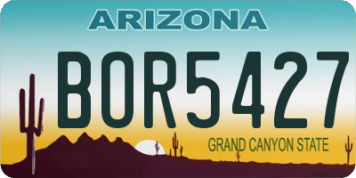 AZ license plate BOR5427