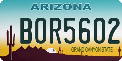AZ license plate BOR5602