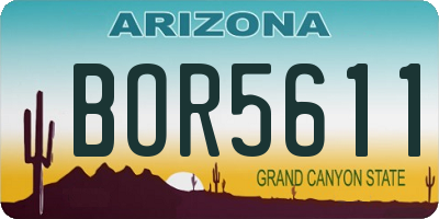 AZ license plate BOR5611