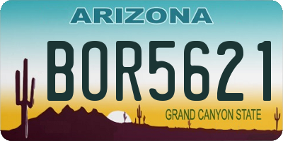 AZ license plate BOR5621