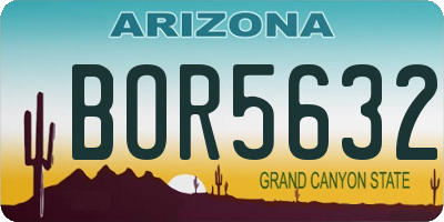 AZ license plate BOR5632