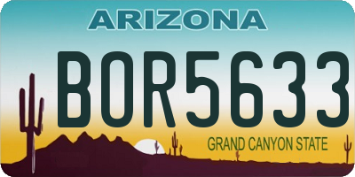 AZ license plate BOR5633