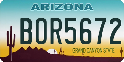 AZ license plate BOR5672